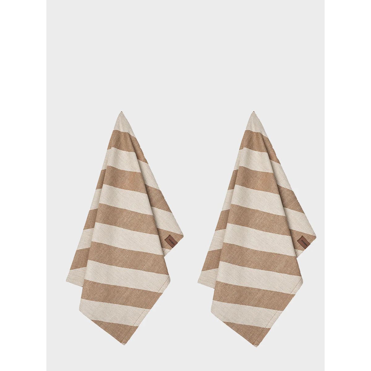 Recycled Cotton Tea Towel - 2 pack - Beige Candy