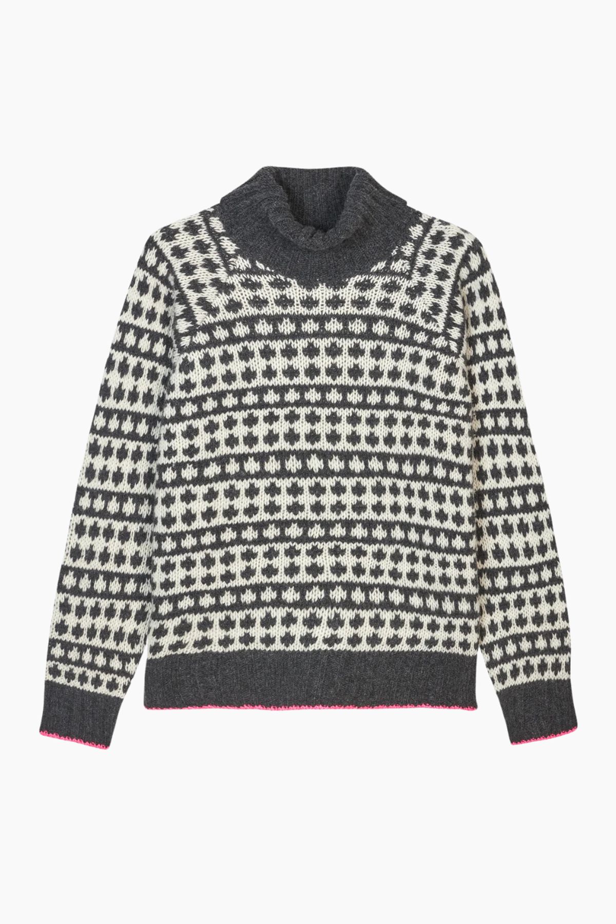 Recycled Iceland Kira Sweater - Dark Grey Melange/Winter - Mads Nørgaard - Mønstret S