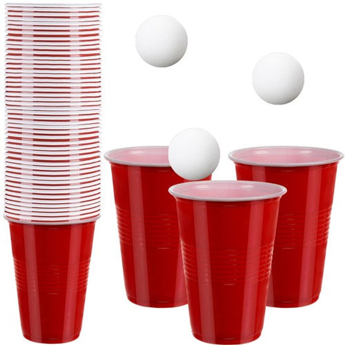 Red Party Mugs Set Sjovt Beer Pong Spil til Fester