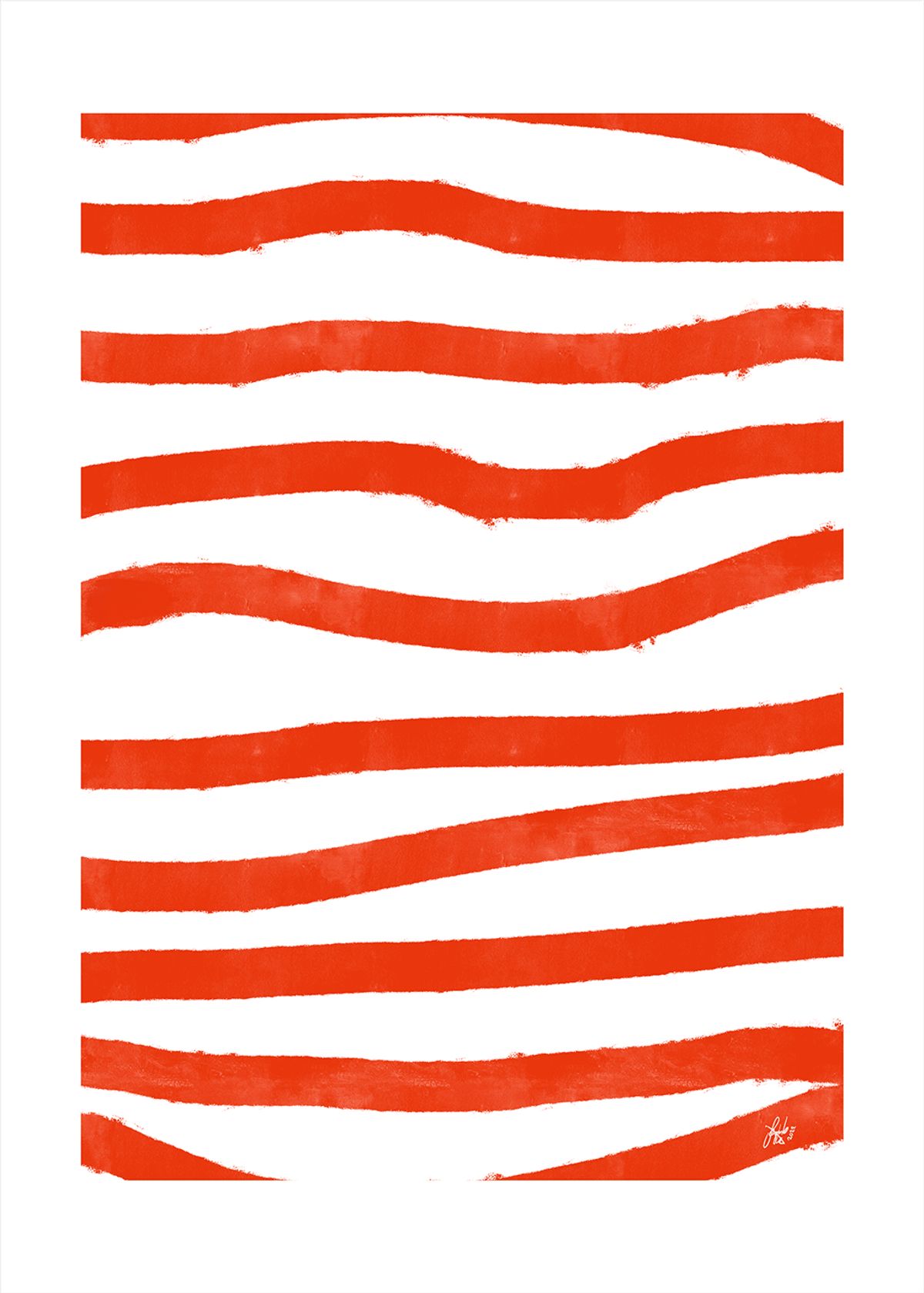 Red Stripes af Jacob Lund Art