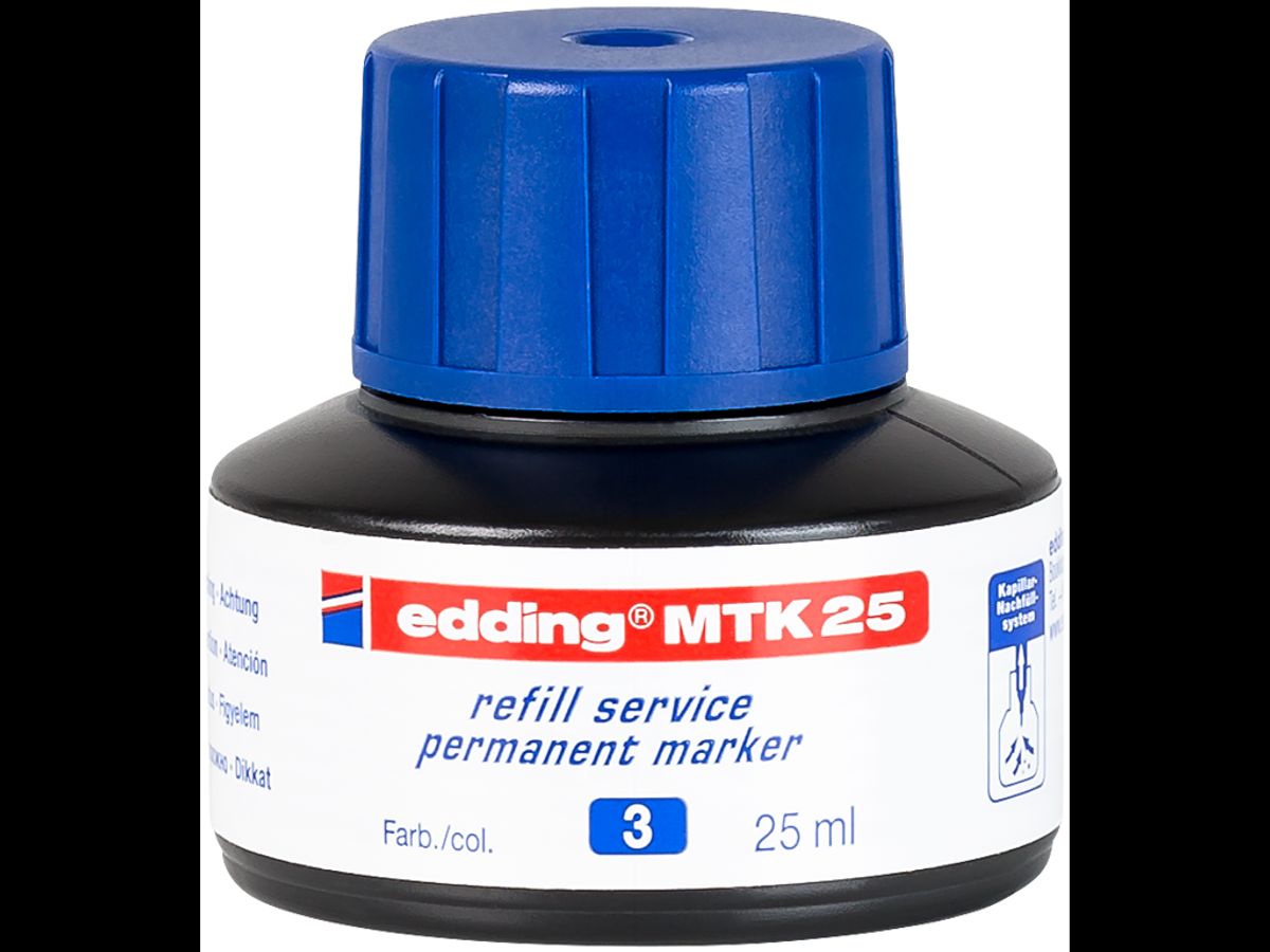 Refill Edding ink Permanent 25 ml blå