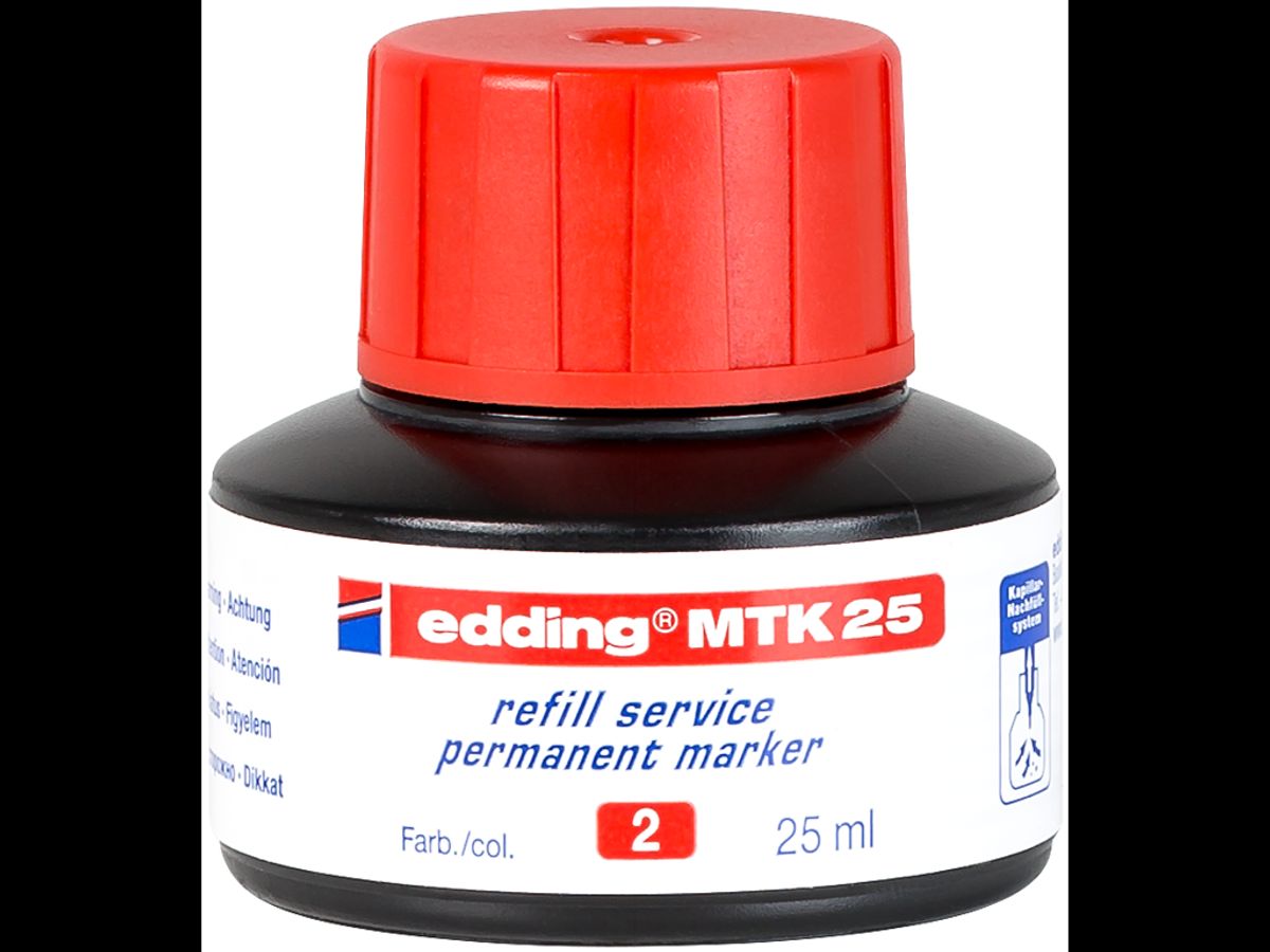 Refill Edding ink Permanent 25 ml rød