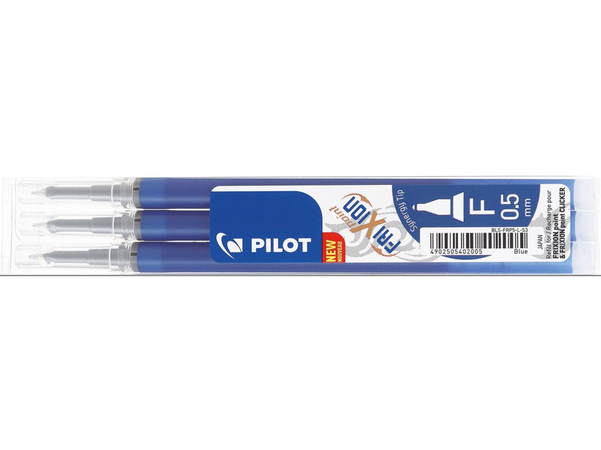 Refill Pilot Frixion Point blå 0,5 mm 3-stk