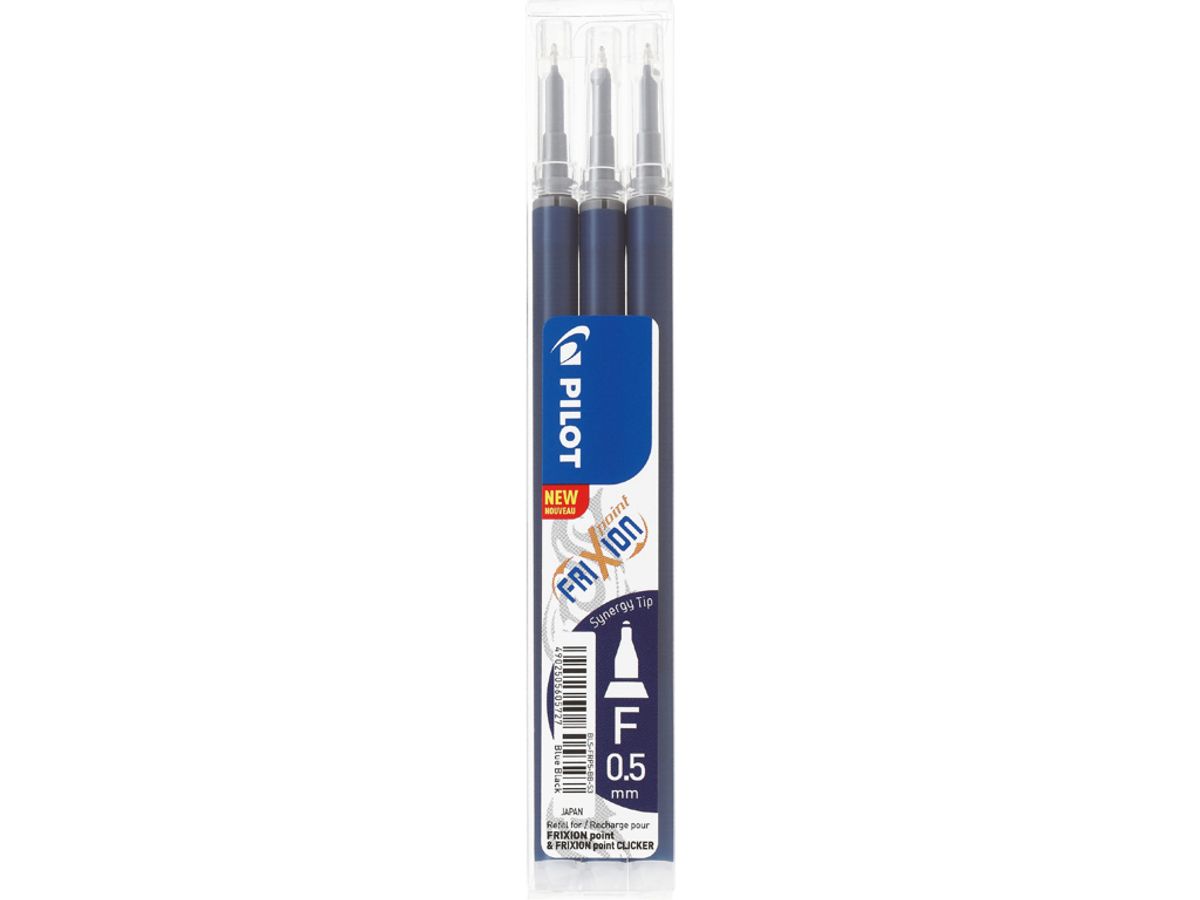 Refill Pilot Frixion Point Blåsort 0,5 mm 3-stk