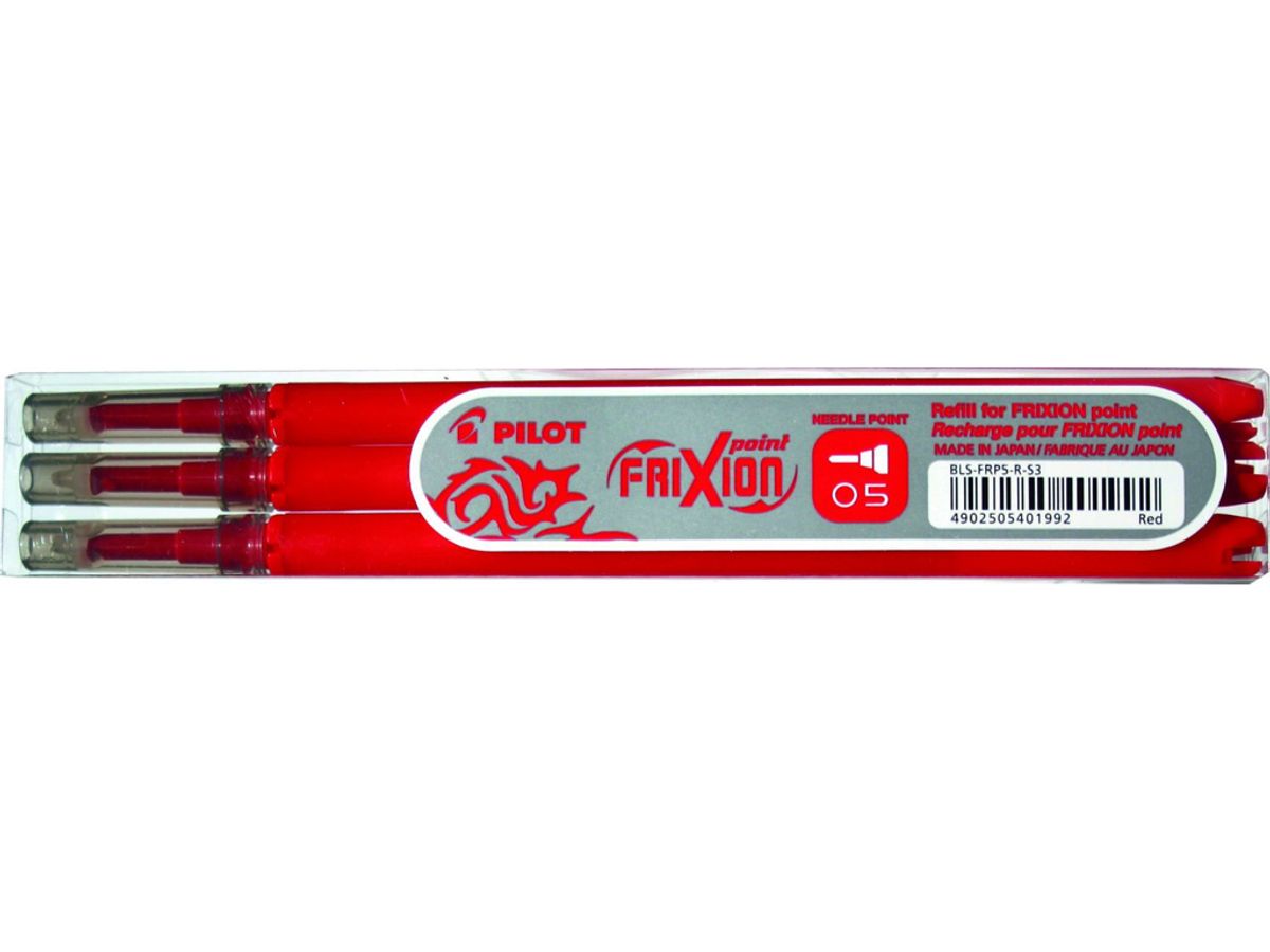 Refill Pilot Frixion rød 0,5 mm 3-stk