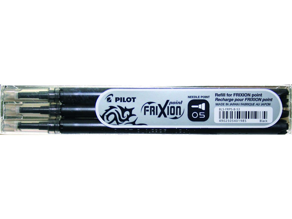 Refill Pilot Frixion Sort 0,5 mm 3-stk