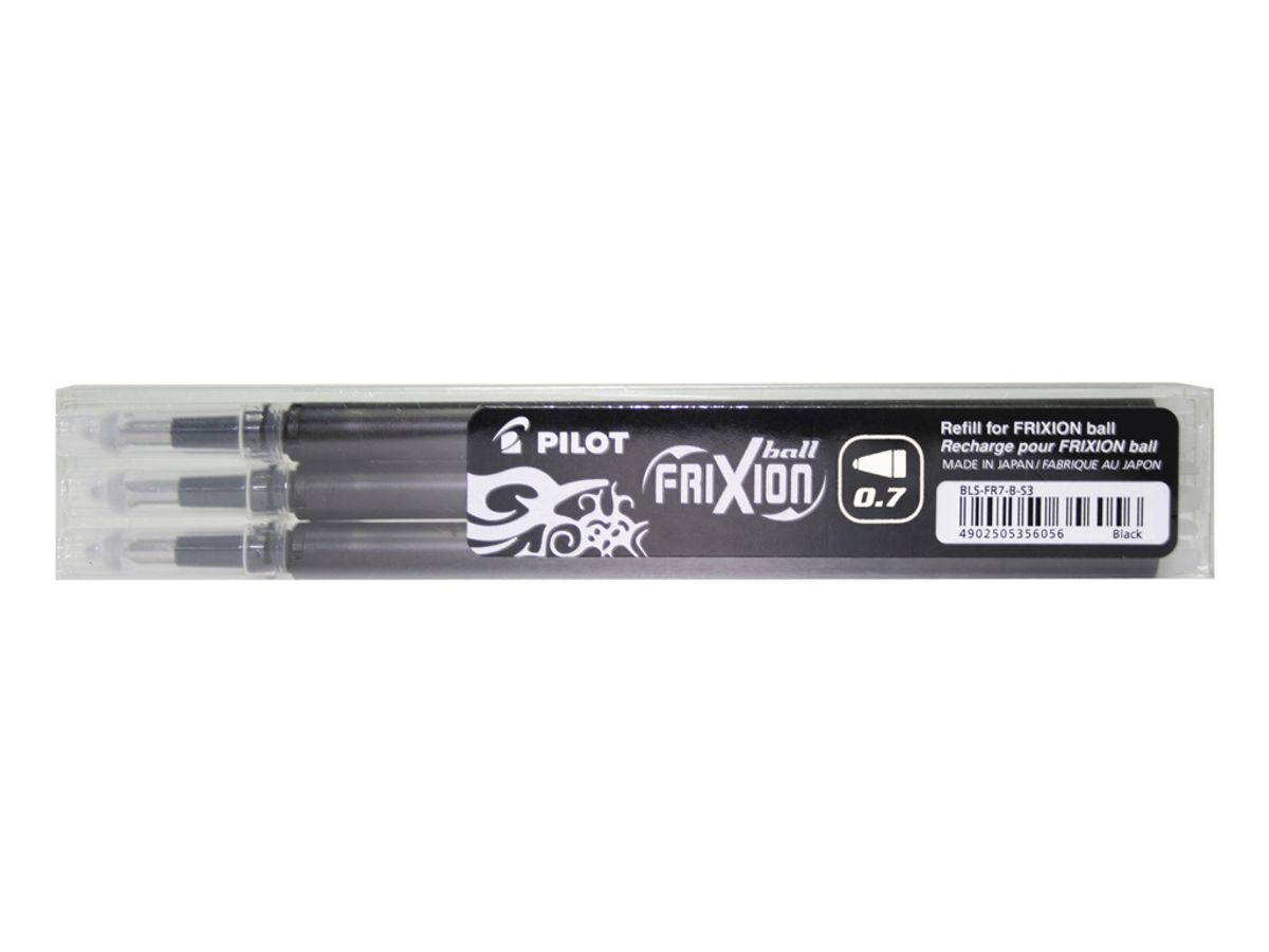 Refill Pilot Frixion Sort 0,7 mm 3-stk