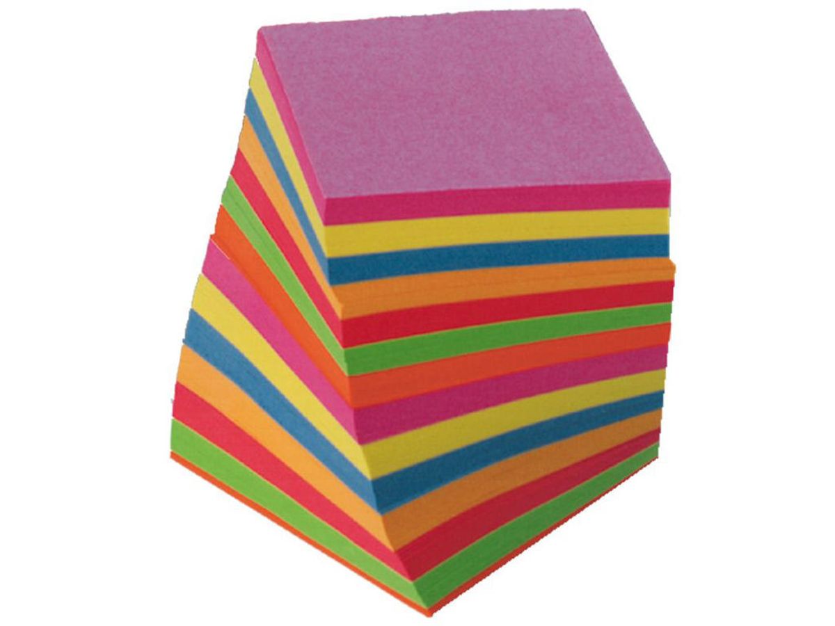 Refill til Kubusblok Farvet 700 ark 9x9 cm