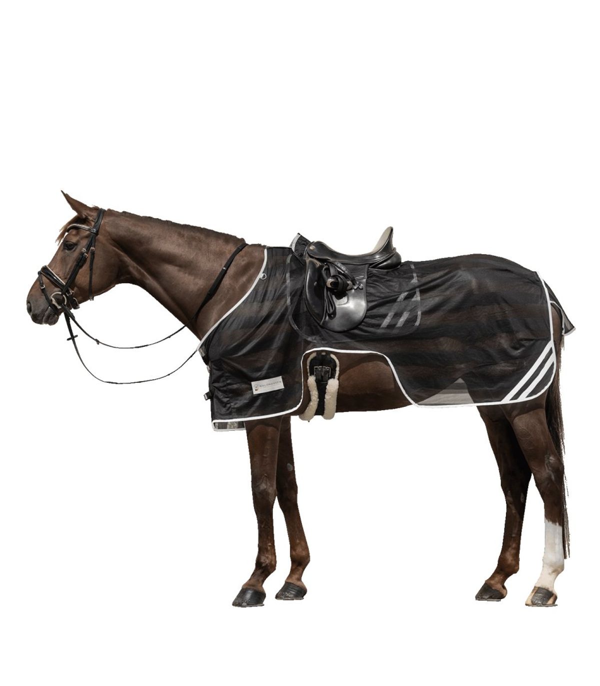 Reflex Riding Sheet with saddle cut, black/silvergrey