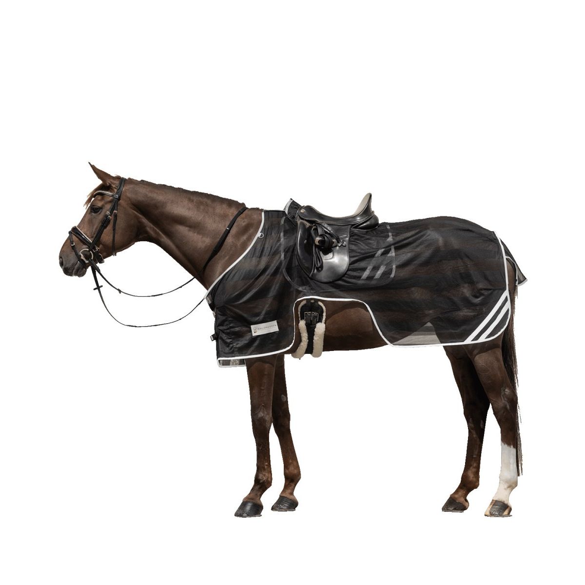 Reflex Riding Sheet with saddle cut, black/silvergrey