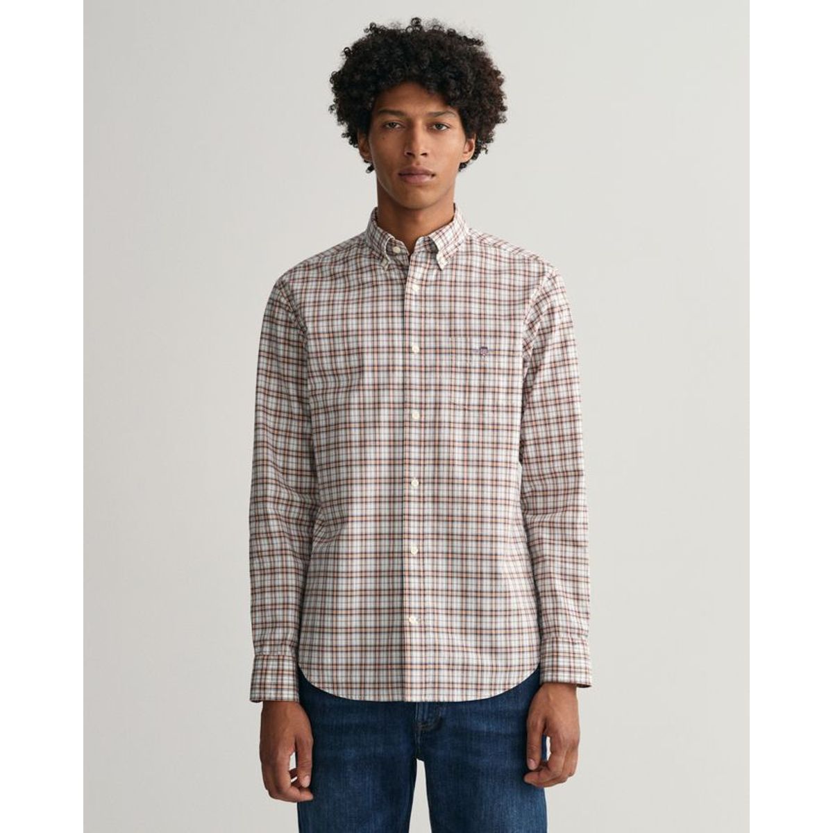 REG POPLIN MICRO CHECK SHIRT