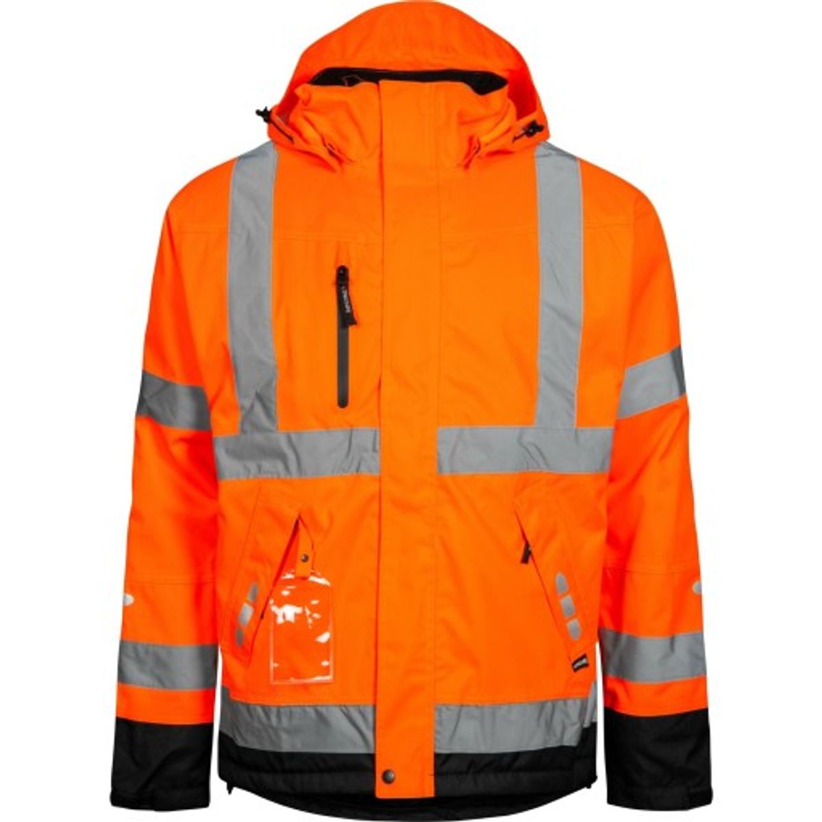 REGNJAKKE KL3 ORANGE/SORT, 2XL