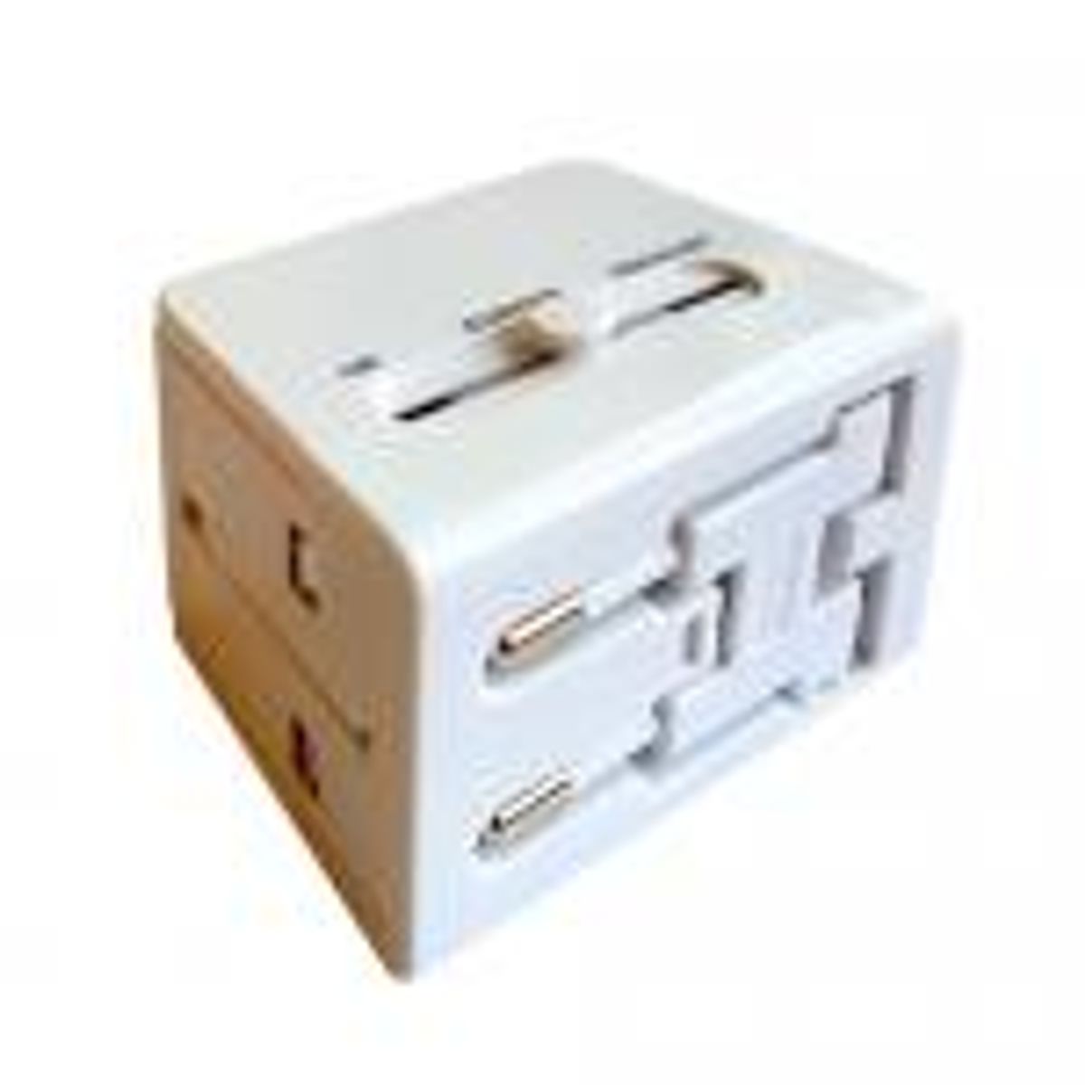 Rejseadaptor All-In-One m/2xUSB hvid