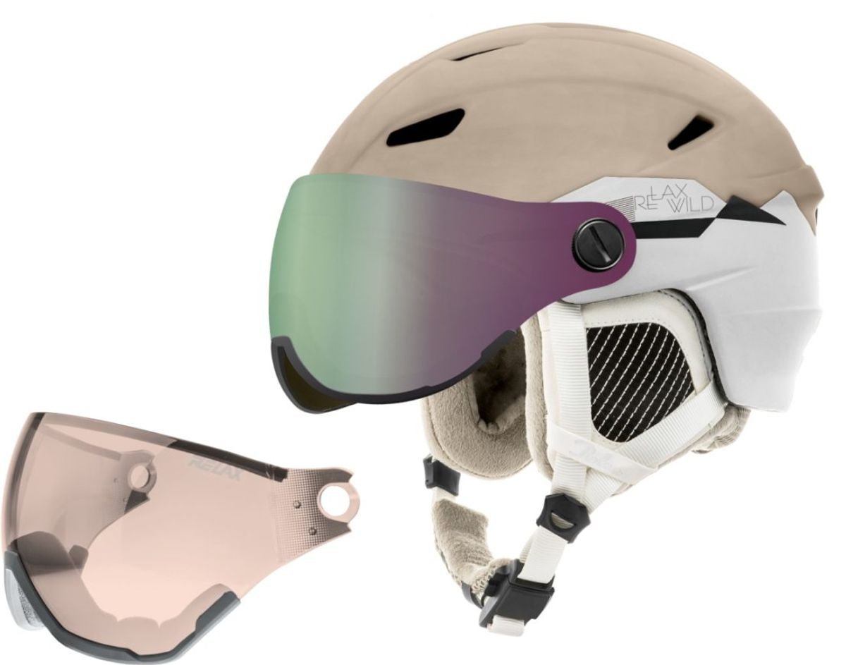 Relax Stealth Skihjelm Visor (Farve: Beige, Størrelse: S)