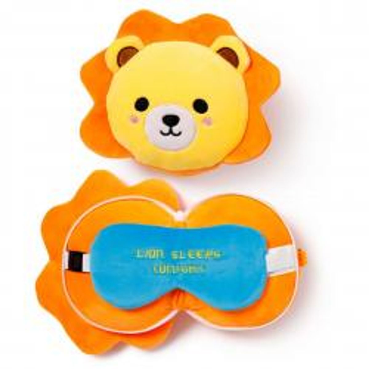 Relaxeazzz Lion Plush Travel Pillow & Eye Mask - Nakkepude