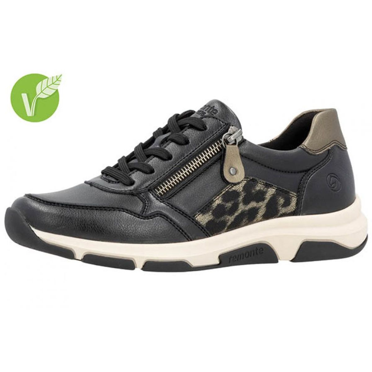 Remonte - Sneaker str. 42-45 - 76-1116 - Sort/leo - 45