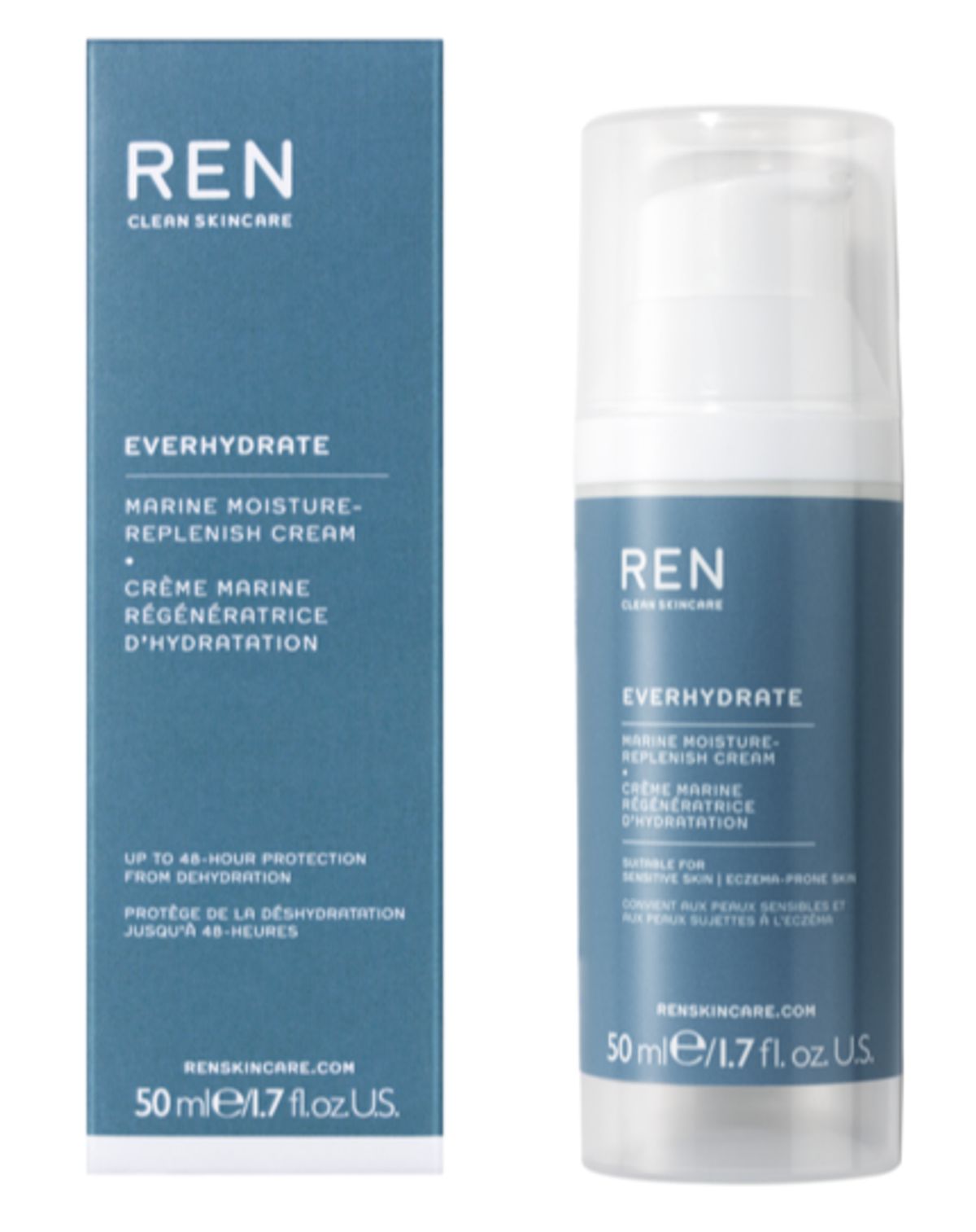 Ren Clean Skincare EverHydrate Marine Moisture Replenish Cream, 50ml.