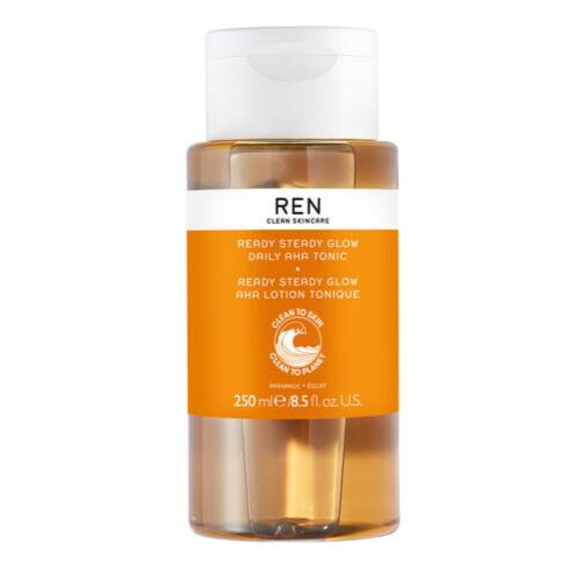 REN Clean Skincare Ready Steady Glow Daily AHA Tonic, 250ml.