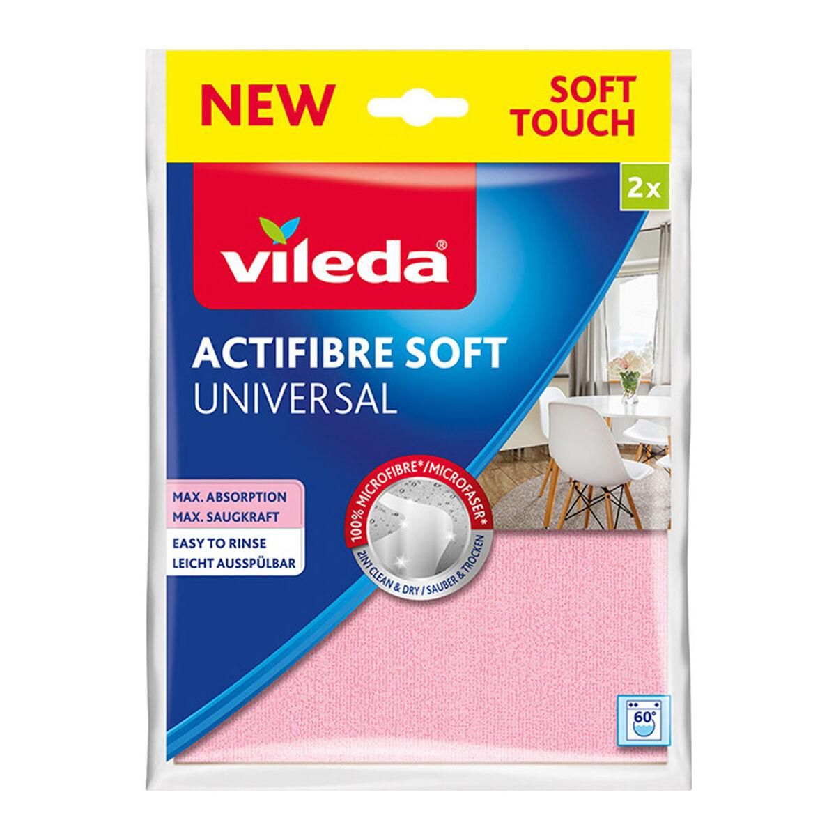 Rengøringsklude Vileda Actifibre Soft 171813 2,72 x 2 x 56 x 2 cm (2 enheder)