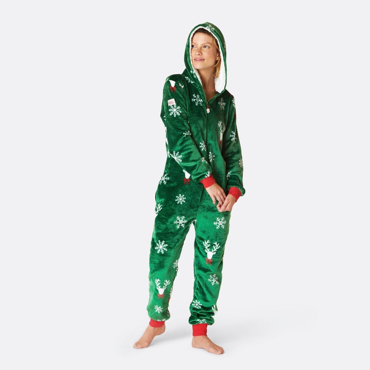 Rensdyr Grøn Onesie Dame