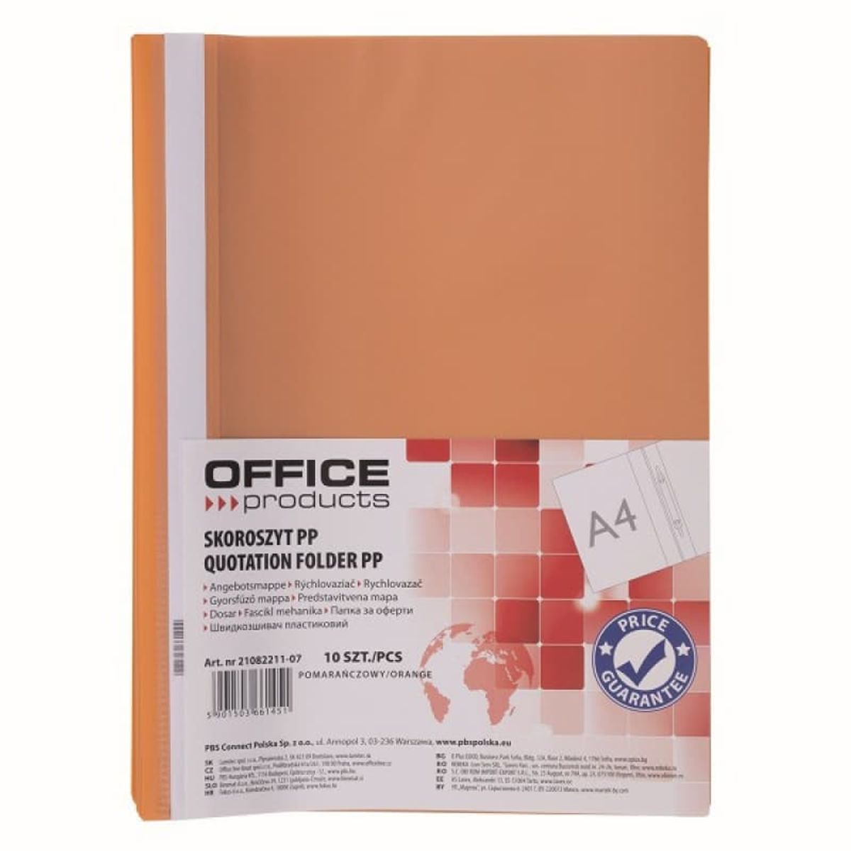 Reportmappe A4 Orange Polypropylen 120/180m 10 stk.