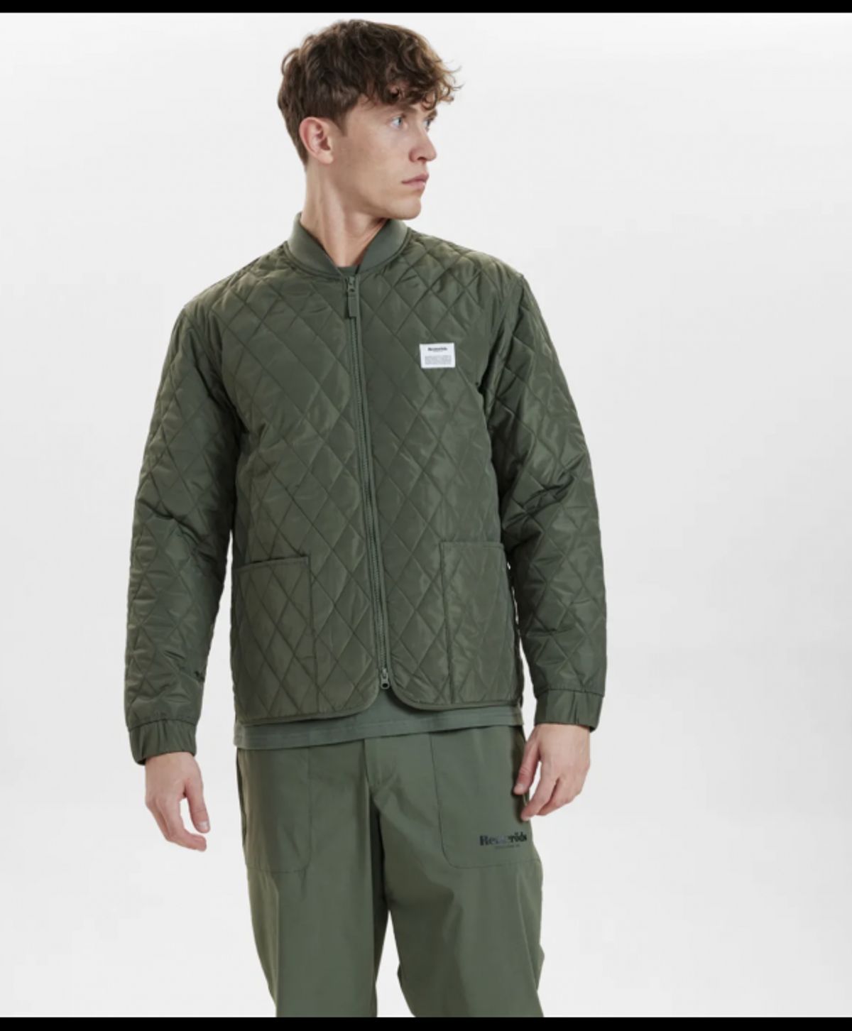 Resteröds quilted zip jakke i grøn til herre