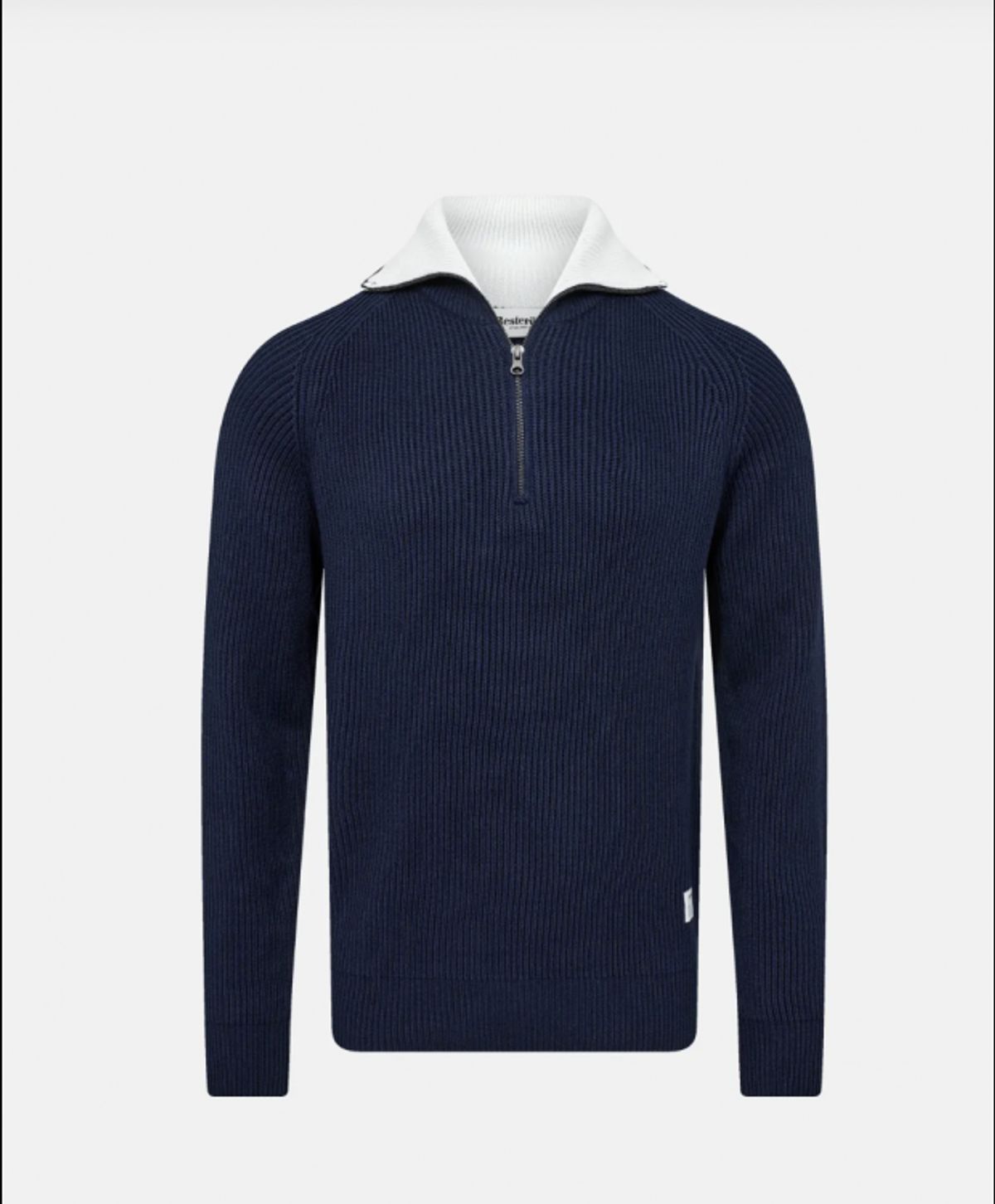 Resteröds strikket sweatshirt i navy til herre