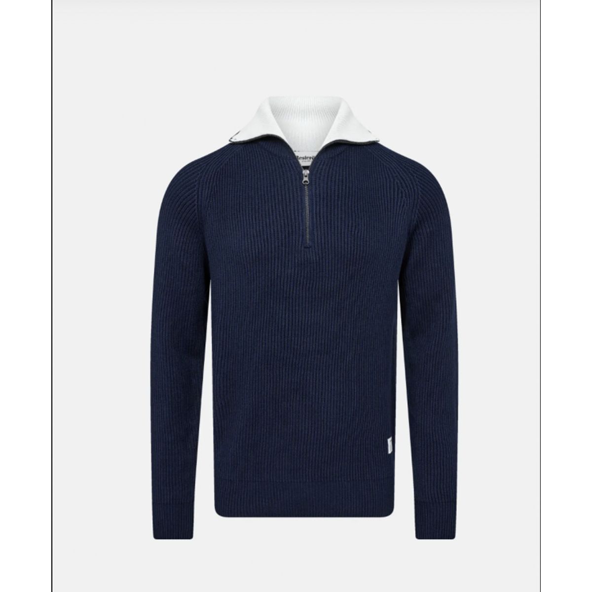 Resteröds strikket sweatshirt i navy til herre