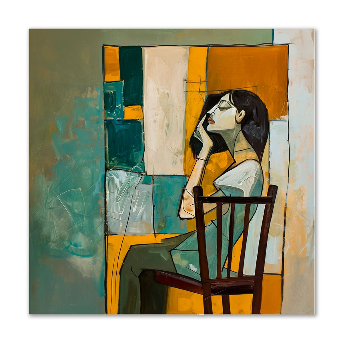 Restful Reflection - 120x120 cm. - Ingen