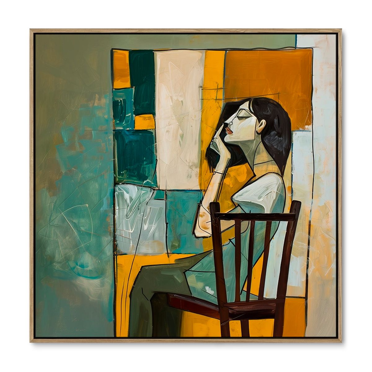 Restful Reflection - 80x80 cm. - Ege ramme