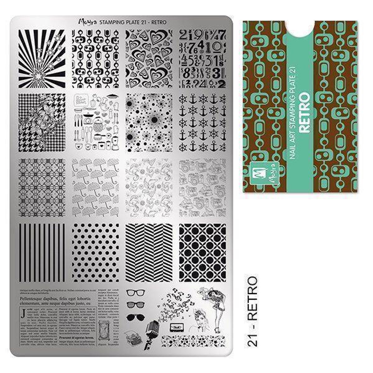 Retro Stamping Plade NO. 21, Moyra