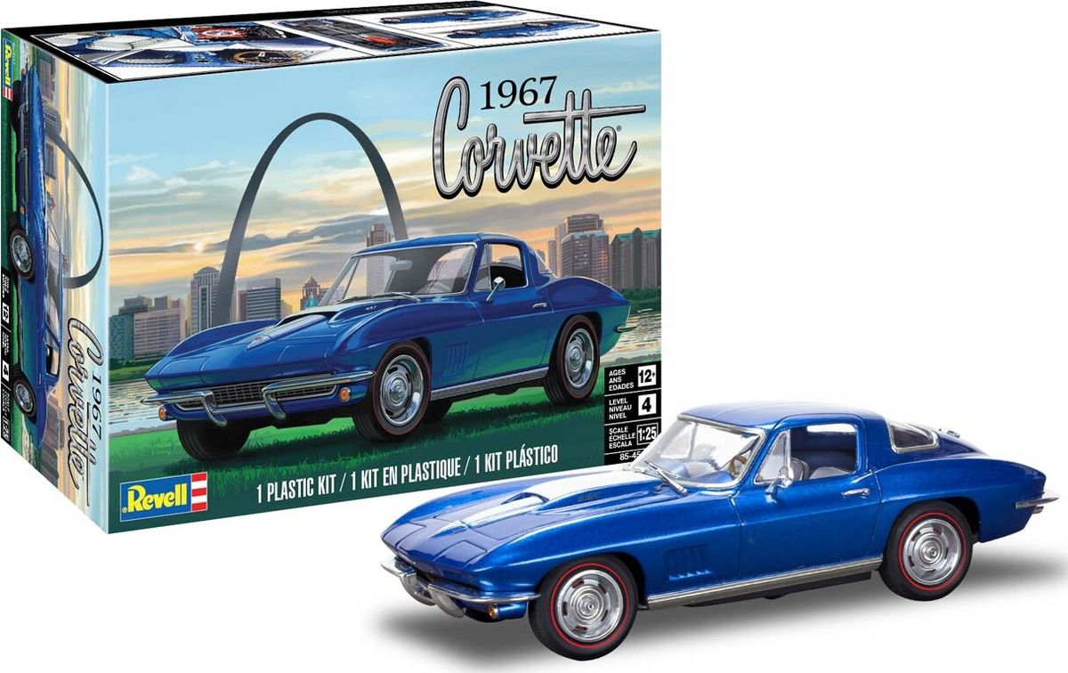 Revell - 1967 Corvette Bil Byggesæt - 1:25 - Level 4 - 14517