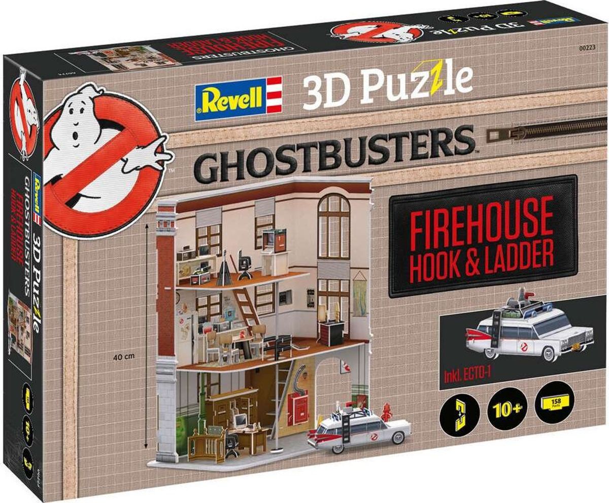 Revell 3d Puzzle - Ghostbusters - Brandstation Og Ecto-1 - 158 Brikker