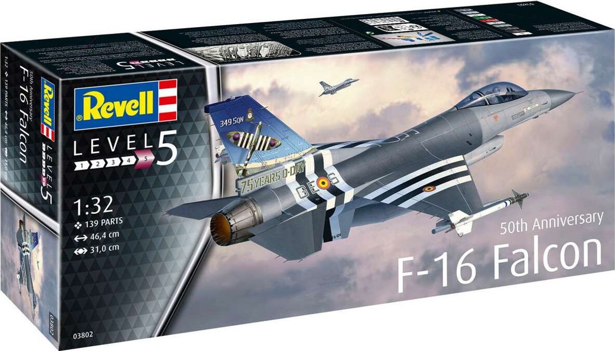 Revell - 50th Anniversary F-16 Falcon - 1:32 - Level 5 - 03802