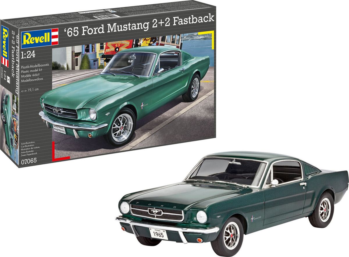 Revell - '65 Ford Mustang Fastback Bil Byggesæt - 1:24 - 07065