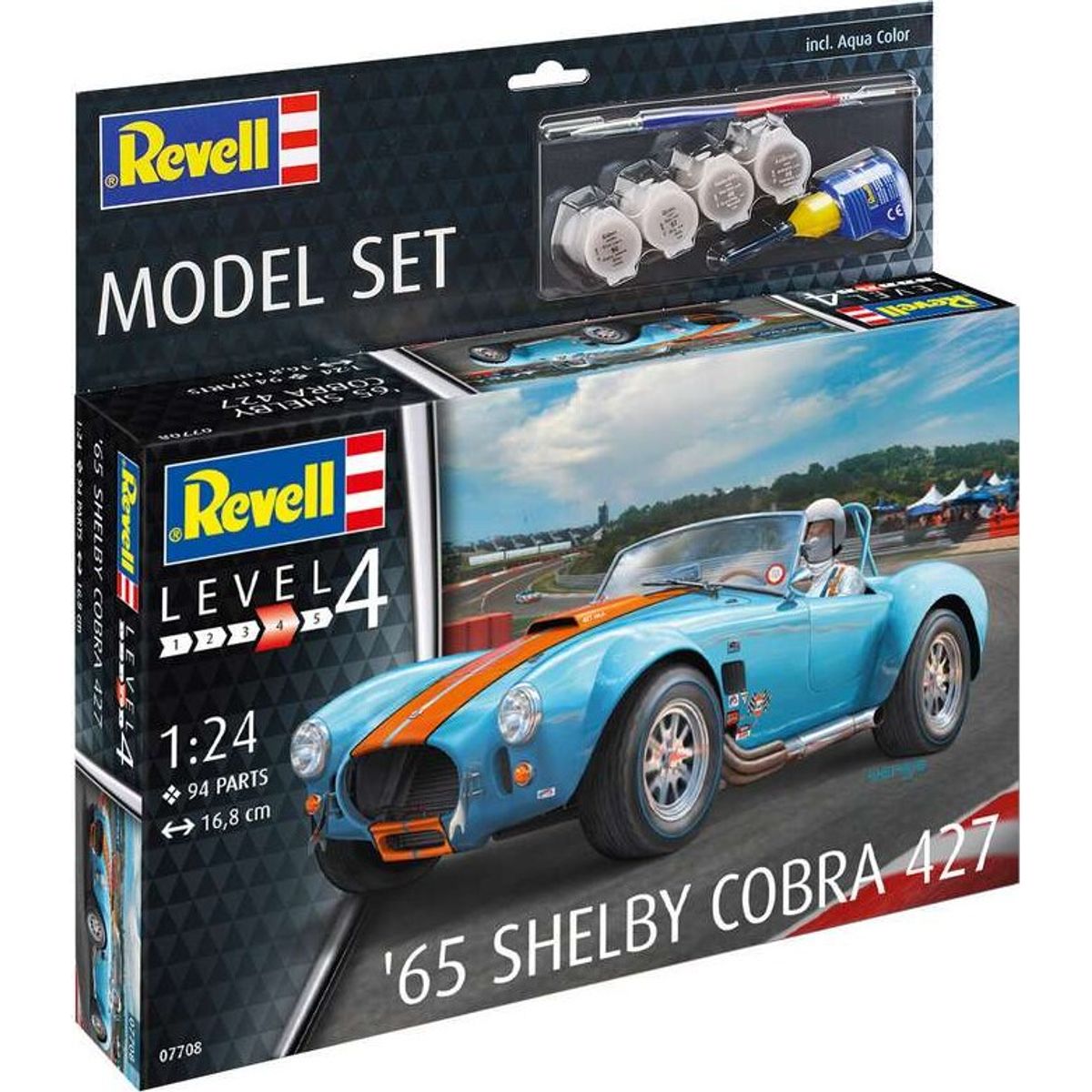 Revell - '65 Shelby Cobra 427 Bil Byggesæt Inkl. Maling - 1:24 - Level 4 - 67708