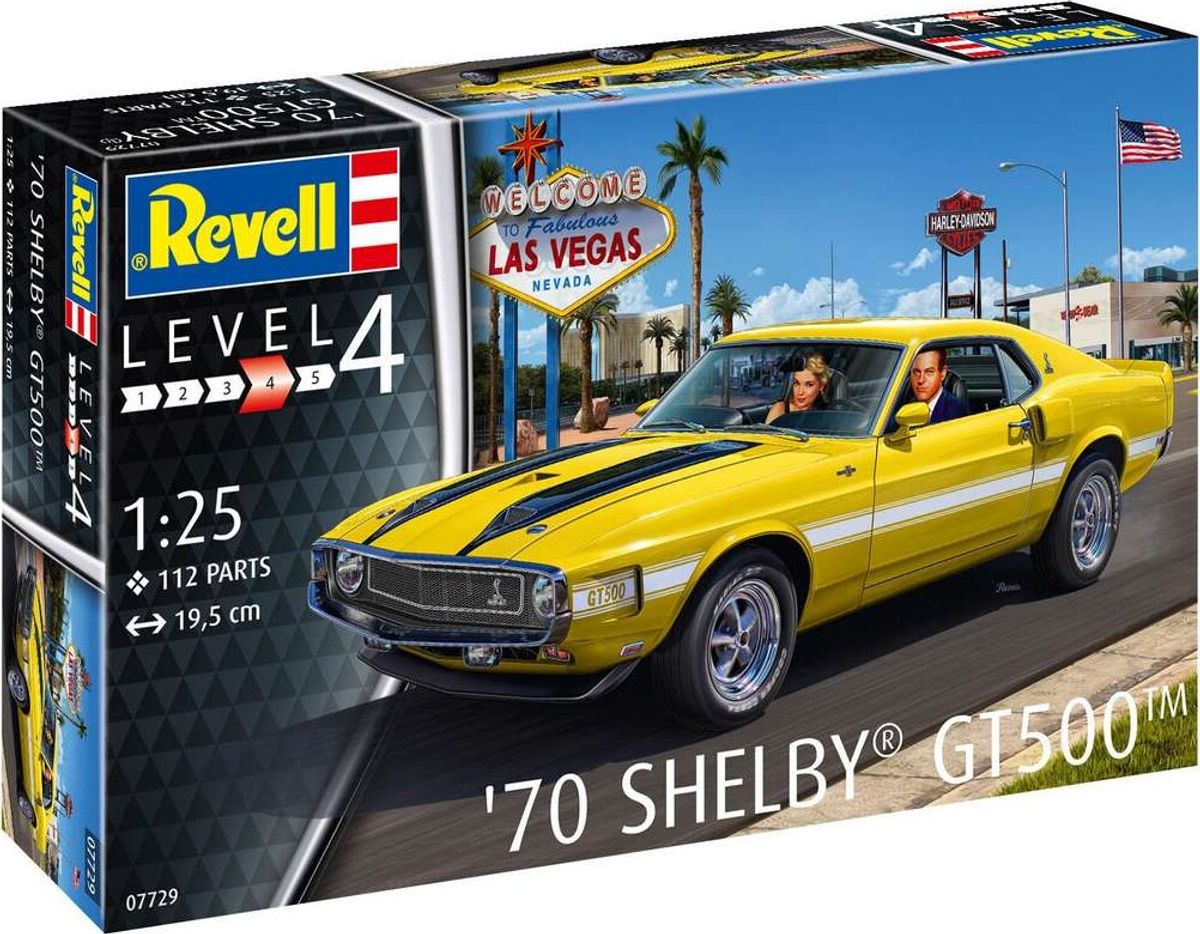 Revell - 70 Shelby Mustang Gt500 Byggesæt - 1:25 - Level 4 - 07729