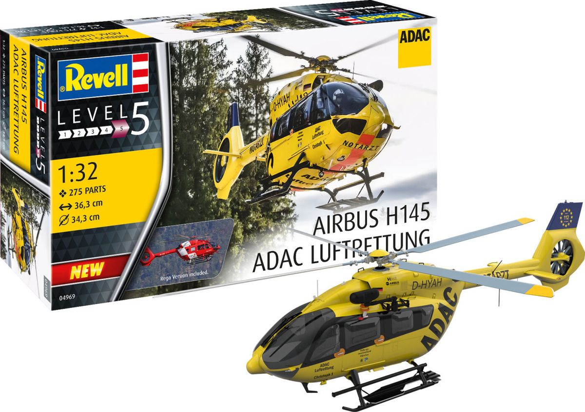 Revell - Airbud H145 Adac Luftrettung - Level 5 - 1:32 - 04969