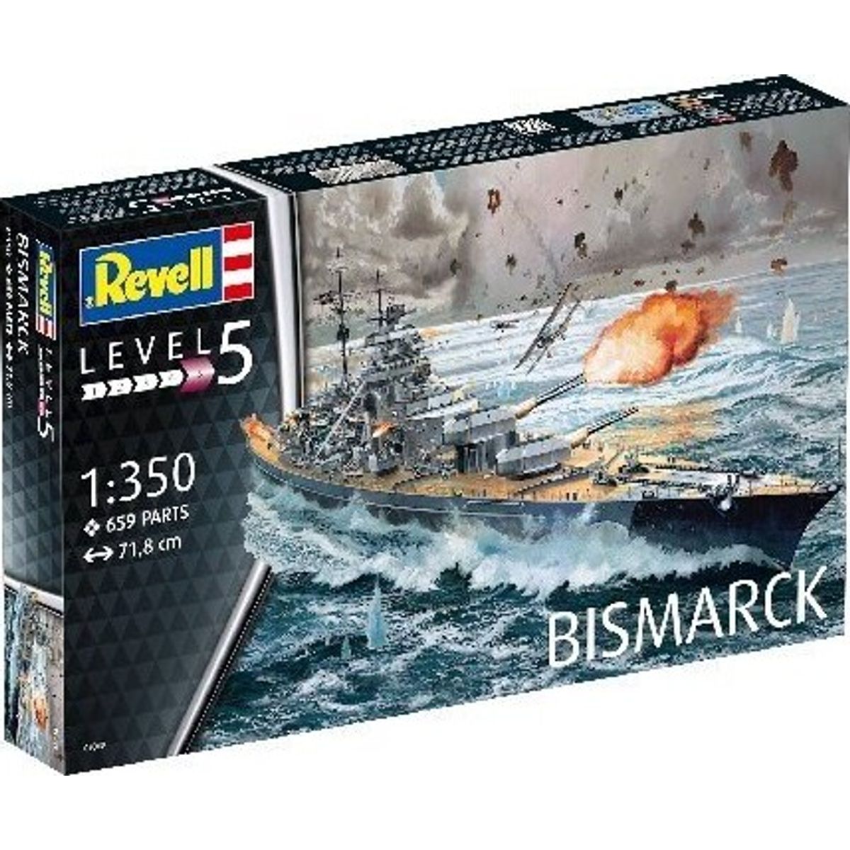 Revell - Bismarck Model Skib Byggesæt - 1:350 - Level 5 - 05040