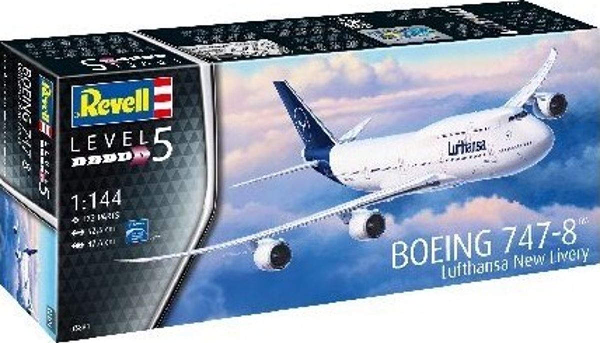 Revell - Boeing 747-8 Lufthansa Model - 1:144 - Level 5 - 03891