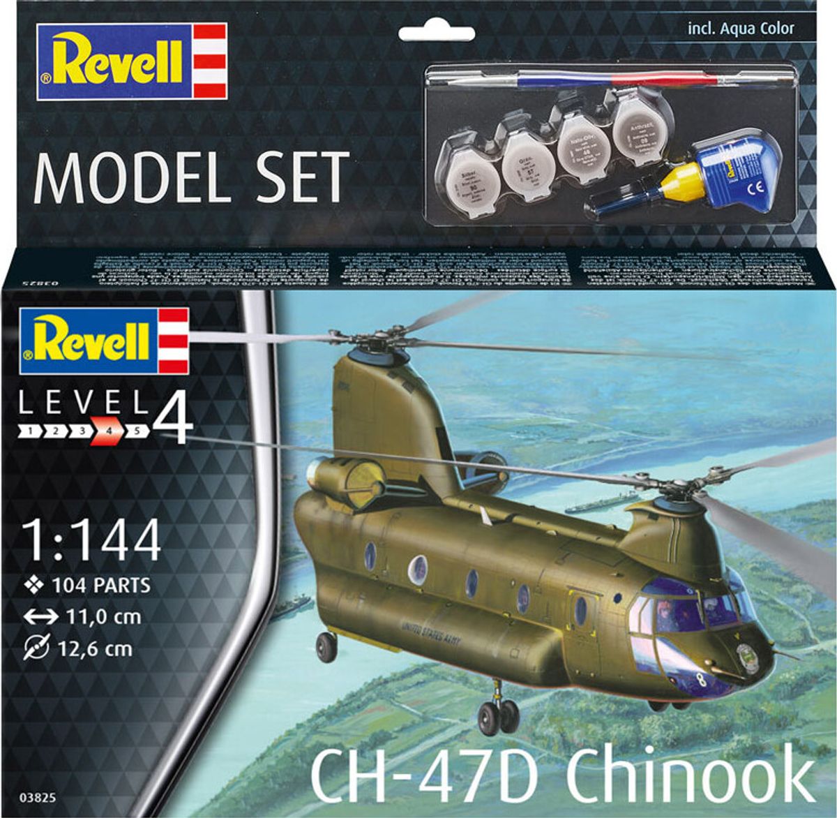 Revell - Ch-47d Chinook Modelhelikopter - 1:144 - Level 4 - 63825