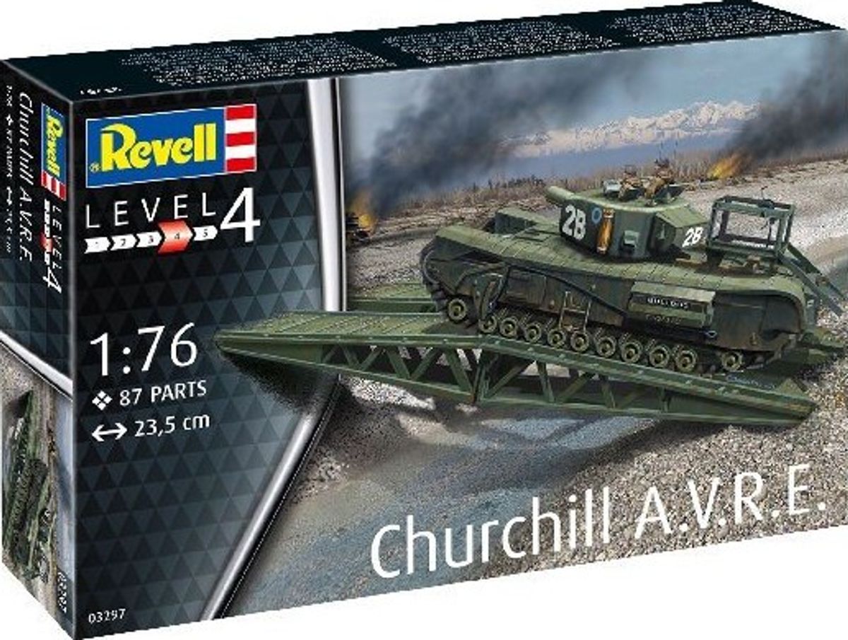 Revell - Churchill A.v.r.e. Tank Byggesæt - 1:76 - Level 4 - 03297