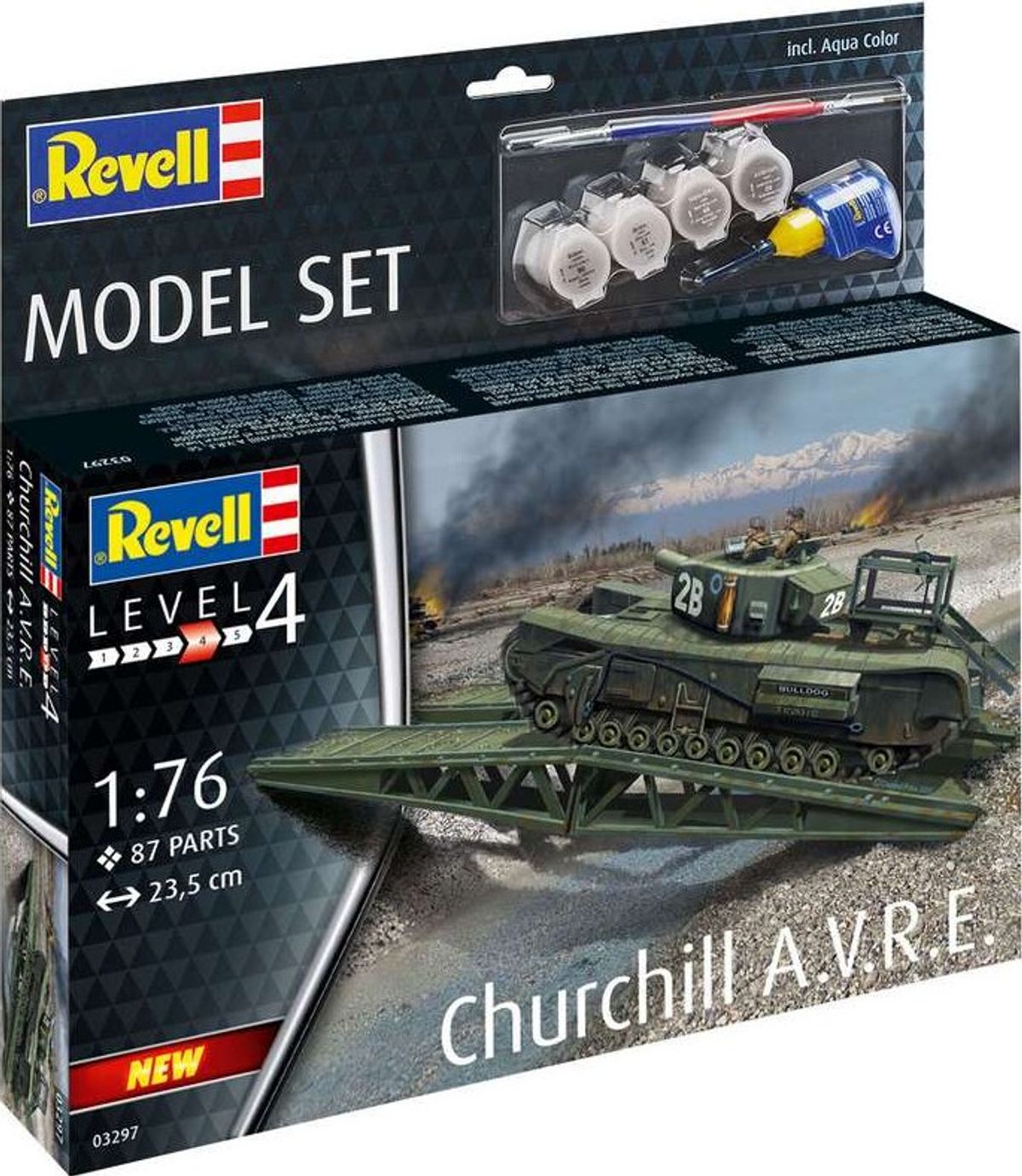 Revell - Churchill A.v.r.e. Tank Byggesæt - 1:76 - Level 4 - 63297