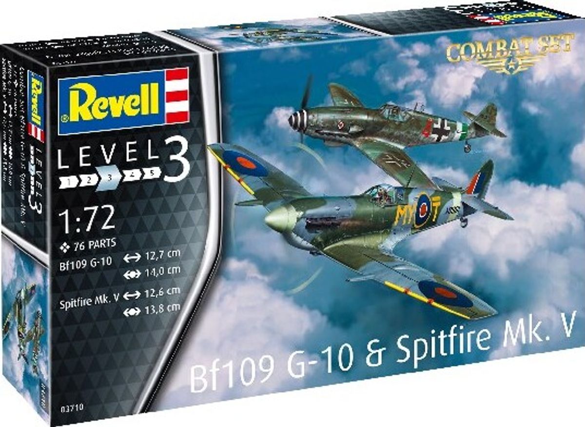 Revell - Combat Set - Bf109g-10 & Spitfire Mk.v - 1:27 - 03710