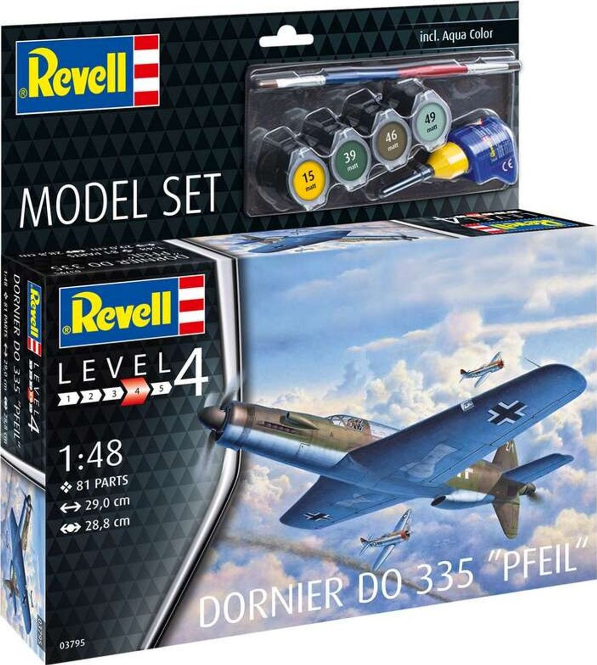 Revell - Dornier Do 335 Pfeil Fly Byggesæt - 1:48 - Level 4 - 03795