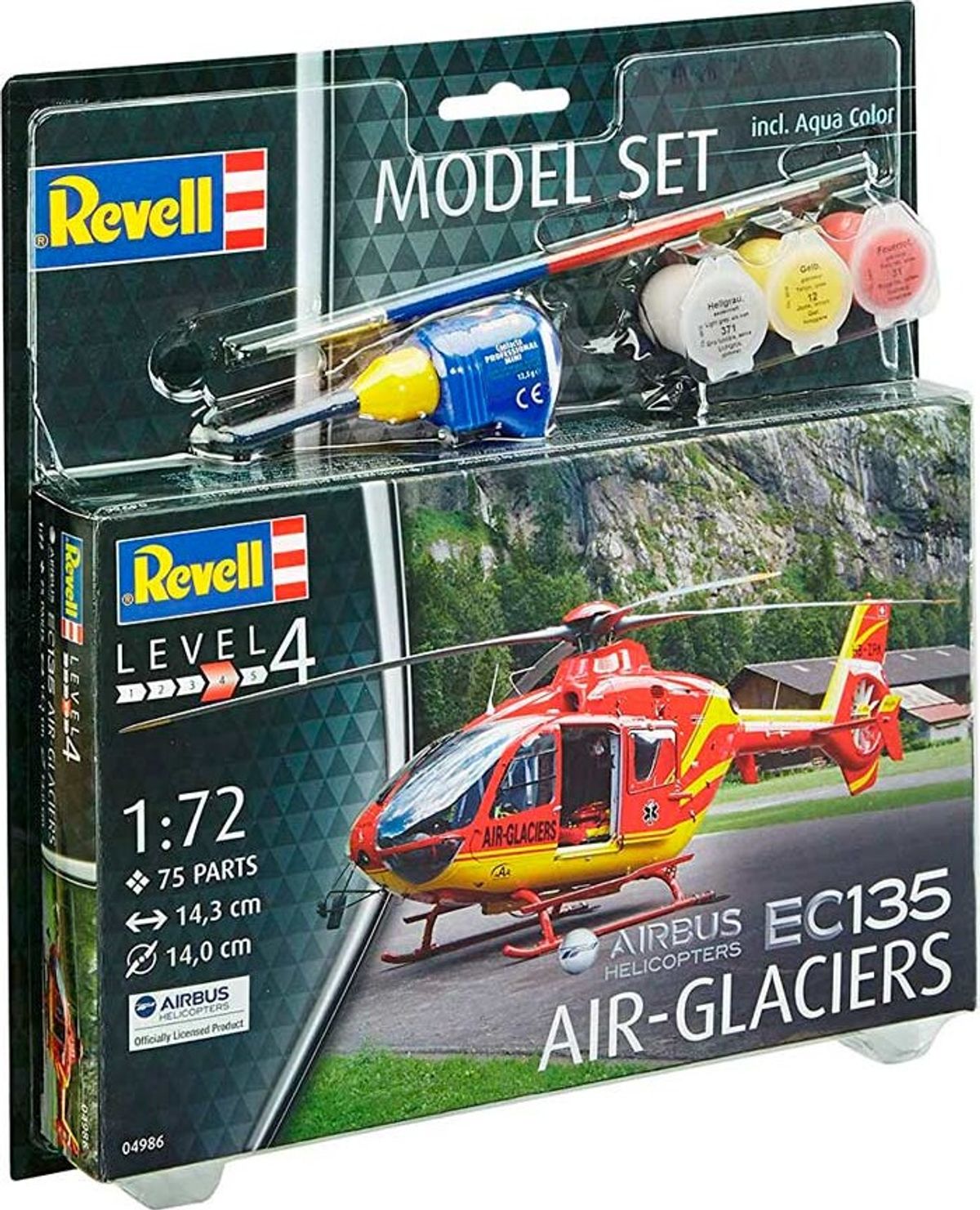 Revell - Ec135 Air-glaciers Modelhelikopter - 1:72 - Level 4 - 64986