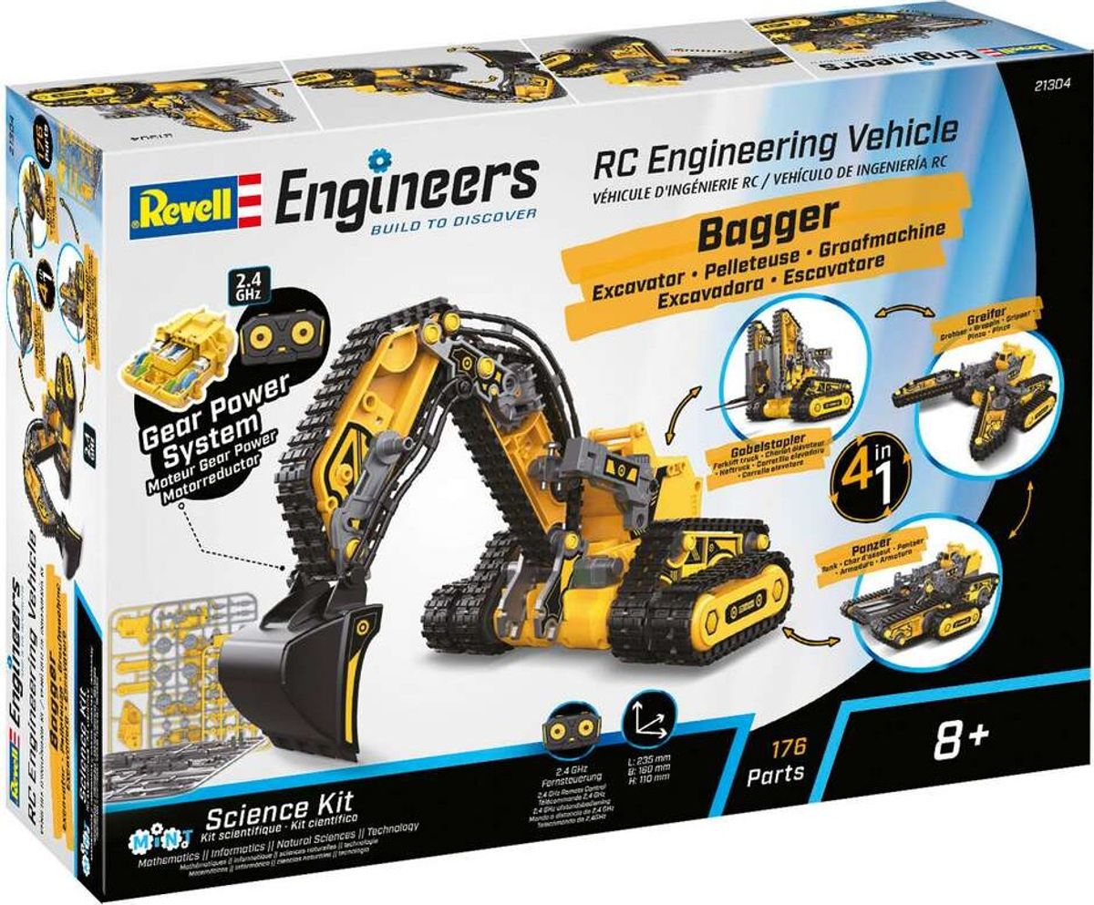 Revell - Engineers - Rc Engineering Vehicle 4-i-1 Byggesæt - 21304