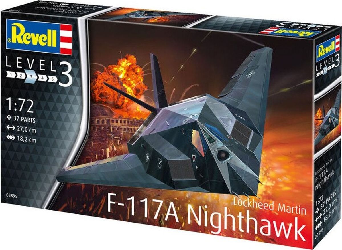 Revell - F-117a Nighthawk Modelfly Byggesæt - 1:72 - Level 3 - 03899