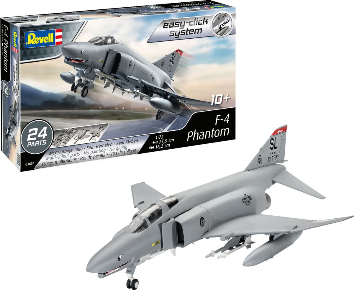 Revell - F-4 Phantom Fly Byggesæt - 1:72 - Easy Click - 03651