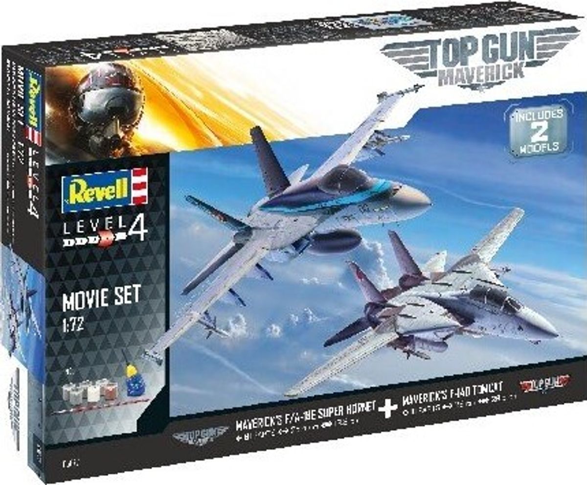 Revell - F/a-18e Super Hornet + F-14d Tomcat - 1:72 - Level 4 - 05677